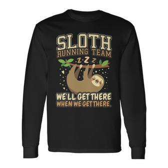 Sloth Running Team Sloth Long Sleeve T-Shirt | Mazezy