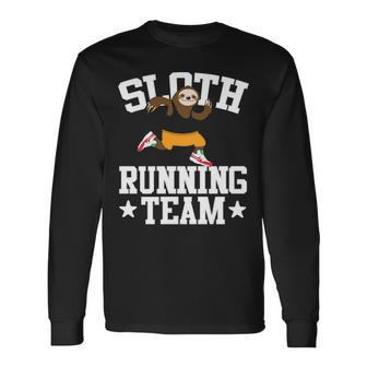 Sloth Running Team Running Long Sleeve T-Shirt | Mazezy
