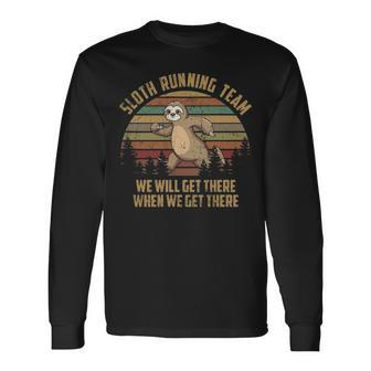 Sloth Running Team Vintage Long Sleeve T-Shirt | Mazezy
