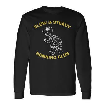 Slow & Steady Wins The Race Turtle Running Club T Long Sleeve T-Shirt - Monsterry