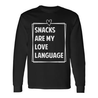 Snacks Are My Love Language Valentines Day Toddler Kid Long Sleeve T-Shirt | Mazezy