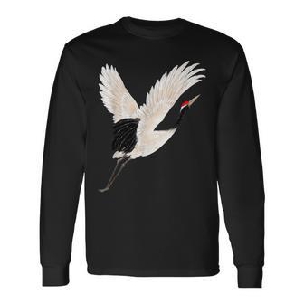 Snow Crane Bird White Bird Watching Expert Bird Photographer Long Sleeve T-Shirt - Monsterry AU