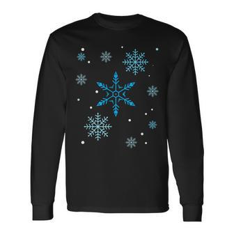 Snowflakes Ski And Snowboard Outfit Long Sleeve T-Shirt - Monsterry AU