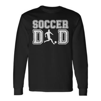 Soccer Dad Father's Day Football Vintage Daddy Papa Father Long Sleeve T-Shirt - Thegiftio UK