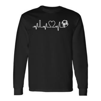 Soccer Heartbeat I Love Soccer Futbol Long Sleeve T-Shirt - Monsterry DE