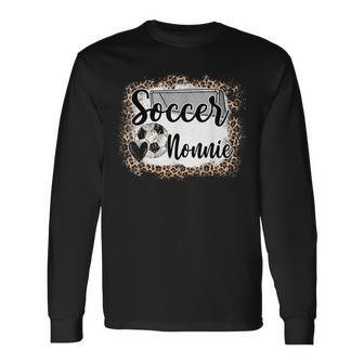 Soccer Nonnie Leopard Soccer Lover Mother's Father's Day Long Sleeve T-Shirt - Seseable