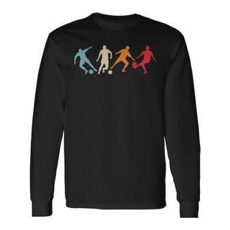 Soccer Player Retro Vintage Colors Soccer Fan Players Long Sleeve T-Shirt - Monsterry AU