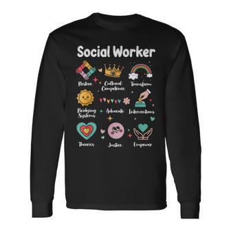 Social Worker Work Love Social Work Month Long Sleeve T-Shirt - Seseable