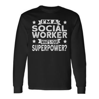 Social Worker Superhero Social Work Long Sleeve T-Shirt - Monsterry DE