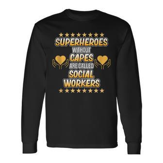 Social Worker Superheroes Social Work Month Graphic Long Sleeve T-Shirt - Monsterry CA