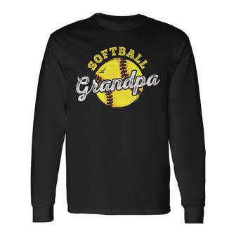 Softball Grandpa Grandfather Father's Day Long Sleeve T-Shirt - Monsterry DE