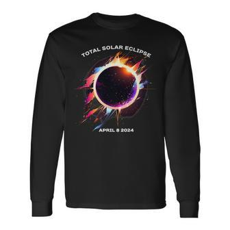 Solar Eclipse 2024 4824 Totality Event Watching Souvenir Long Sleeve T-Shirt - Thegiftio UK