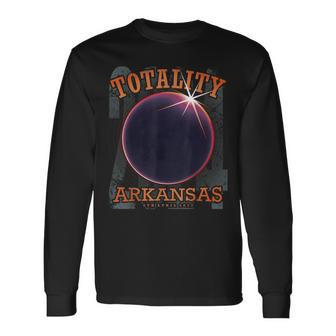 Solar Eclipse 2024 Arkansas Total Eclipse Astronomy Lover Long Sleeve T-Shirt - Monsterry DE