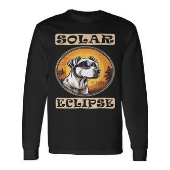 Solar Eclipse 2024 Dog Total Solar Astronomy Long Sleeve T-Shirt - Monsterry AU