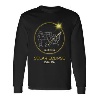 Solar Eclipse 2024 Erie Pa Pennsylvania Totality Eclipse Long Sleeve T-Shirt | Mazezy