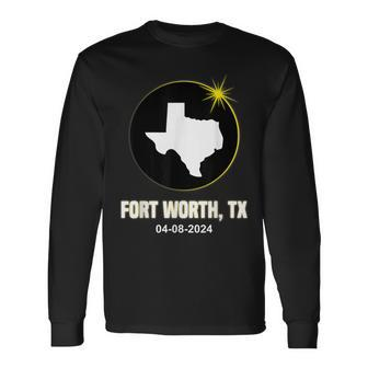 Solar Eclipse 2024 Fort Worth State Texas Eclipse Long Sleeve T-Shirt | Mazezy