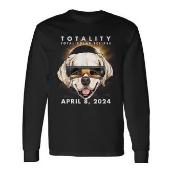 Solar Eclipse 2024 Golden Retriever Dog Long Sleeve T-Shirt - Monsterry AU