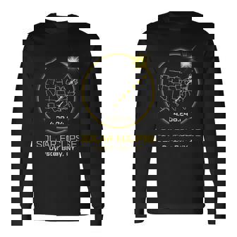 Solar Eclipse 2024 Oyster Bay Ny New York Totality Eclipse Long Sleeve T-Shirt - Thegiftio