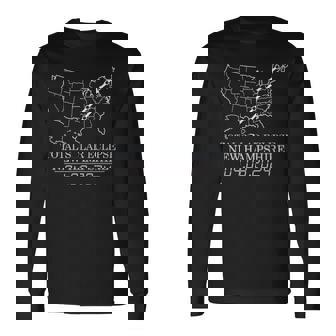 Solar Eclipse 2024 Party New Hampshire Total Usa Map Long Sleeve T-Shirt - Thegiftio