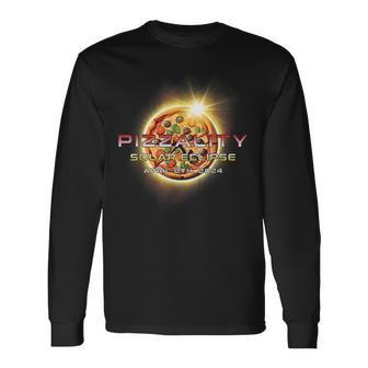 Solar Eclipse 2024 Pizzality Eclipse 2024 Pizza Long Sleeve T-Shirt | Mazezy