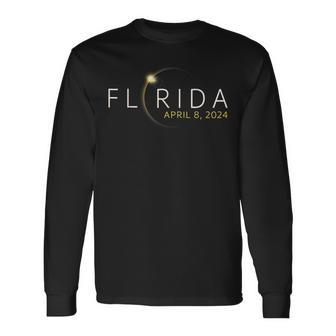 Solar Eclipse 2024 State Florida Total Solar Eclipse Long Sleeve T-Shirt | Mazezy UK