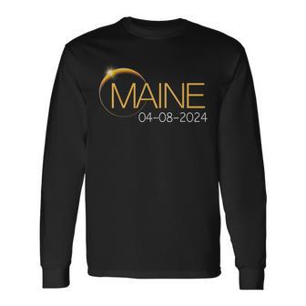 Solar Eclipse 2024 State Maine Total Solar Eclipse Long Sleeve T-Shirt - Thegiftio