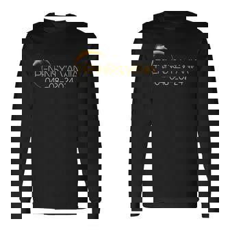 Solar Eclipse 2024 State Pennsylvania Total Solar Eclipse Long Sleeve T-Shirt - Thegiftio