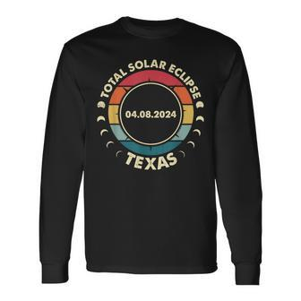 Solar Eclipse 2024 Texas Solar Eclipse 2024 2 Solar Long Sleeve T-Shirt | Mazezy