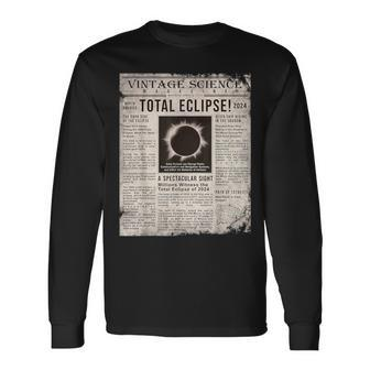 Solar Eclipse 2024 Total Eclipse Vintage Graphic Long Sleeve T-Shirt - Monsterry CA