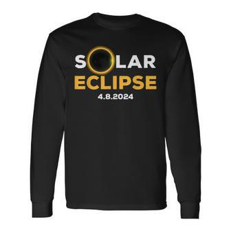 Solar Eclipse 2024 Total Solar Eclipse Phases April 8Th Long Sleeve T-Shirt - Monsterry