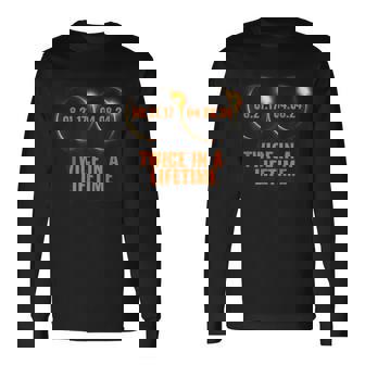 Solar Eclipse 2024 Twice In A Lifetime Solar Eclipse Long Sleeve T-Shirt | Mazezy