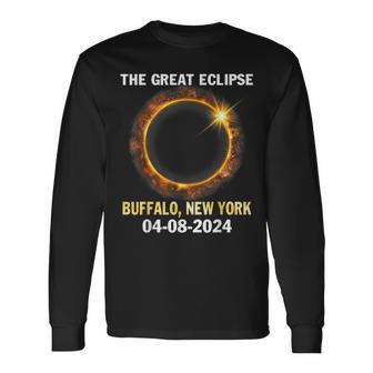 Solar Eclipse The Great Eclipse Buffalo New York 04 08 2024 Long Sleeve T-Shirt - Seseable