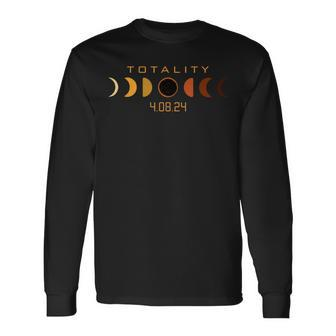 Solar Lunar Eclipse April 8 2024 Totality Astronomy Eclipse Long Sleeve T-Shirt - Monsterry UK