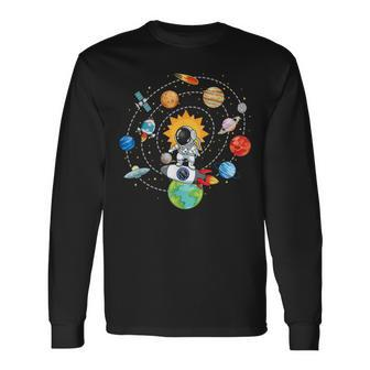 Solar System Planets Science Space Astronaut Universe Galaxy Long Sleeve T-Shirt - Thegiftio UK
