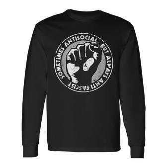 Sometimes Antisocial Always Anti-Fascist Anti- Anti-Evil Langarmshirts - Geschenkecke