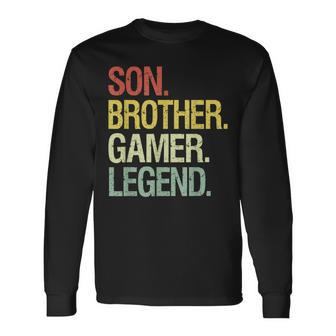 Son Brother Gamer Legend Gaming For Nage Boys Long Sleeve T-Shirt - Monsterry CA