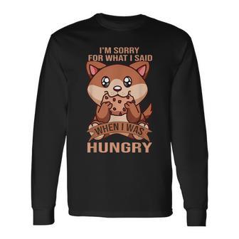 Sorry For What I Said When I Was Hungry Hamster Cookie Long Sleeve T-Shirt - Monsterry