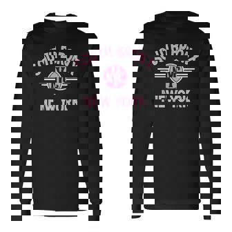 South Bronx New York Nyc Circle Pink Print Long Sleeve T-Shirt - Thegiftio
