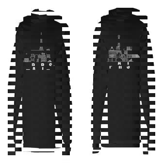 Souvenir De Paris Tour Eiffel France Louvre Notre Dame T-shirt à manches longues - Cadeauxyz