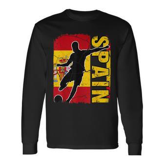 Spain Soccer Team Spanish Flag Jersey Football Fans Long Sleeve T-Shirt - Monsterry AU