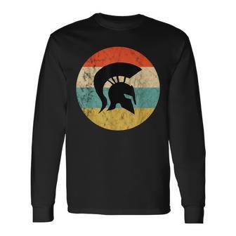 Sparta Soldier Retro Vintage Sunset Spartan Gladiator Helmet Long Sleeve T-Shirt - Monsterry CA