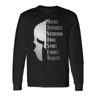 Spartan Mindset Motivational Inspirational Quote Graphic Long Sleeve T-Shirt - Seseable