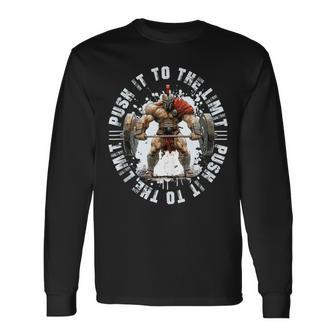 Spartan Weightlifting Workout Gym Push It To The Limit Long Sleeve T-Shirt - Monsterry DE