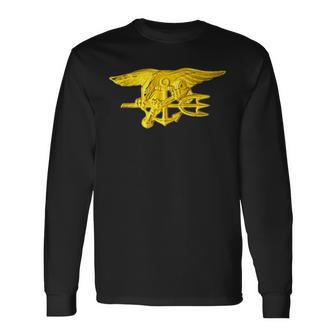 Special Warfare Insignia Navy Seal Trident Military Long Sleeve T-Shirt - Monsterry