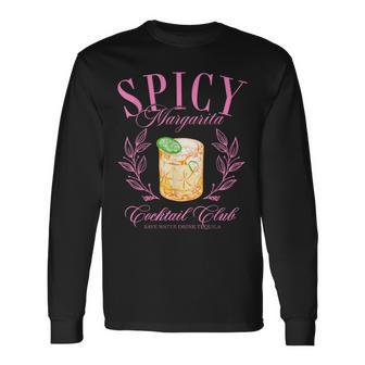 Spicy Margarita Cocktail Club Social Club Spicy Marg Womens Long Sleeve T-Shirt - Seseable