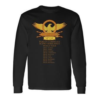 Spqr Ancient Rome Scipio Africanus World Tour Long Sleeve T-Shirt - Monsterry CA