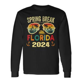 Spring Break 2024 Florida Spring Break And Cool Sunglasses Long Sleeve T-Shirt - Seseable