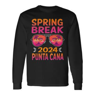 Spring Break Punta Cana 2024 Sunglasses Retro Beach Vacation Long Sleeve T-Shirt - Seseable
