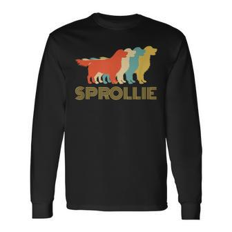 Sprollie Dog Breed Vintage Look Silhouette Long Sleeve T-Shirt - Monsterry