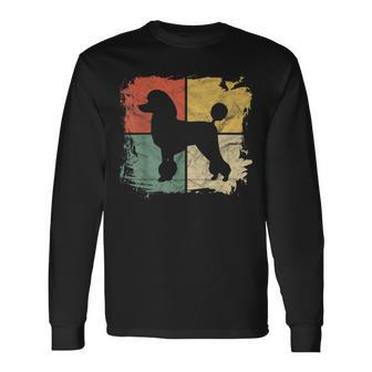 Square Retro Poodle Owner Dog Poodle Dad Mom Long Sleeve T-Shirt - Monsterry